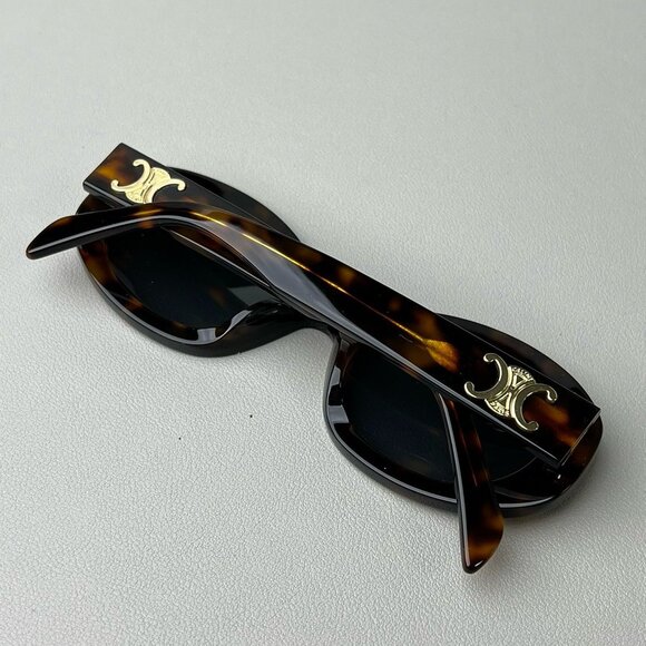 Celine Brown Triomphe 01 Oval Sunglasses - Picture 4 of 6